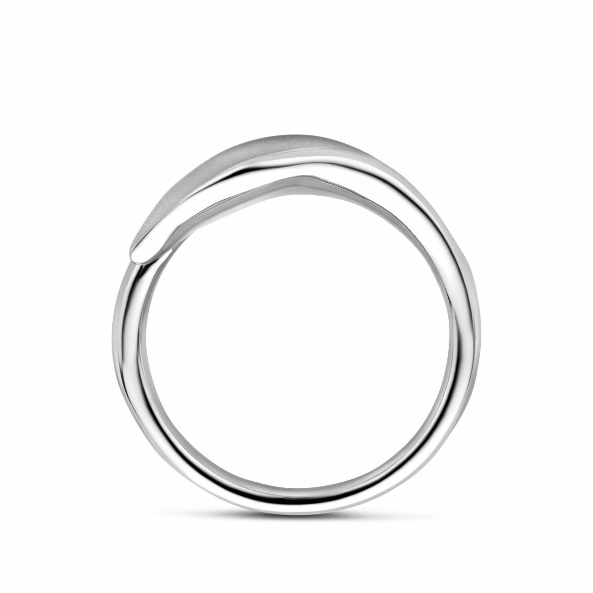 Anillo de mujer de plata rodiada – 10,5 mm de ancho