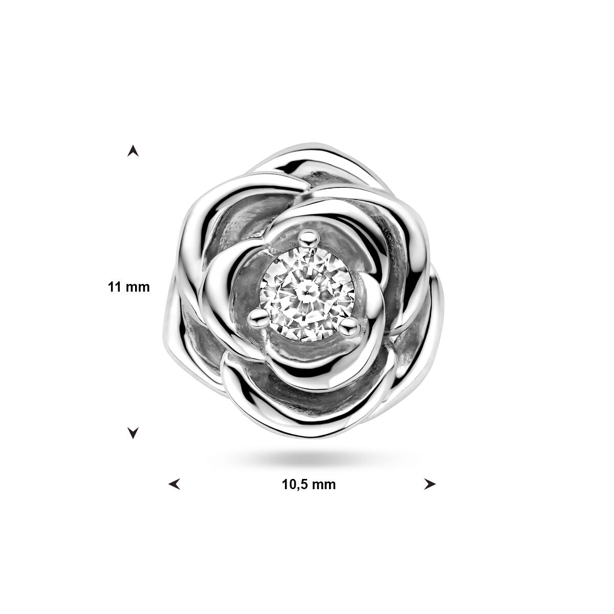 Colgante de plata rosa con circonitas