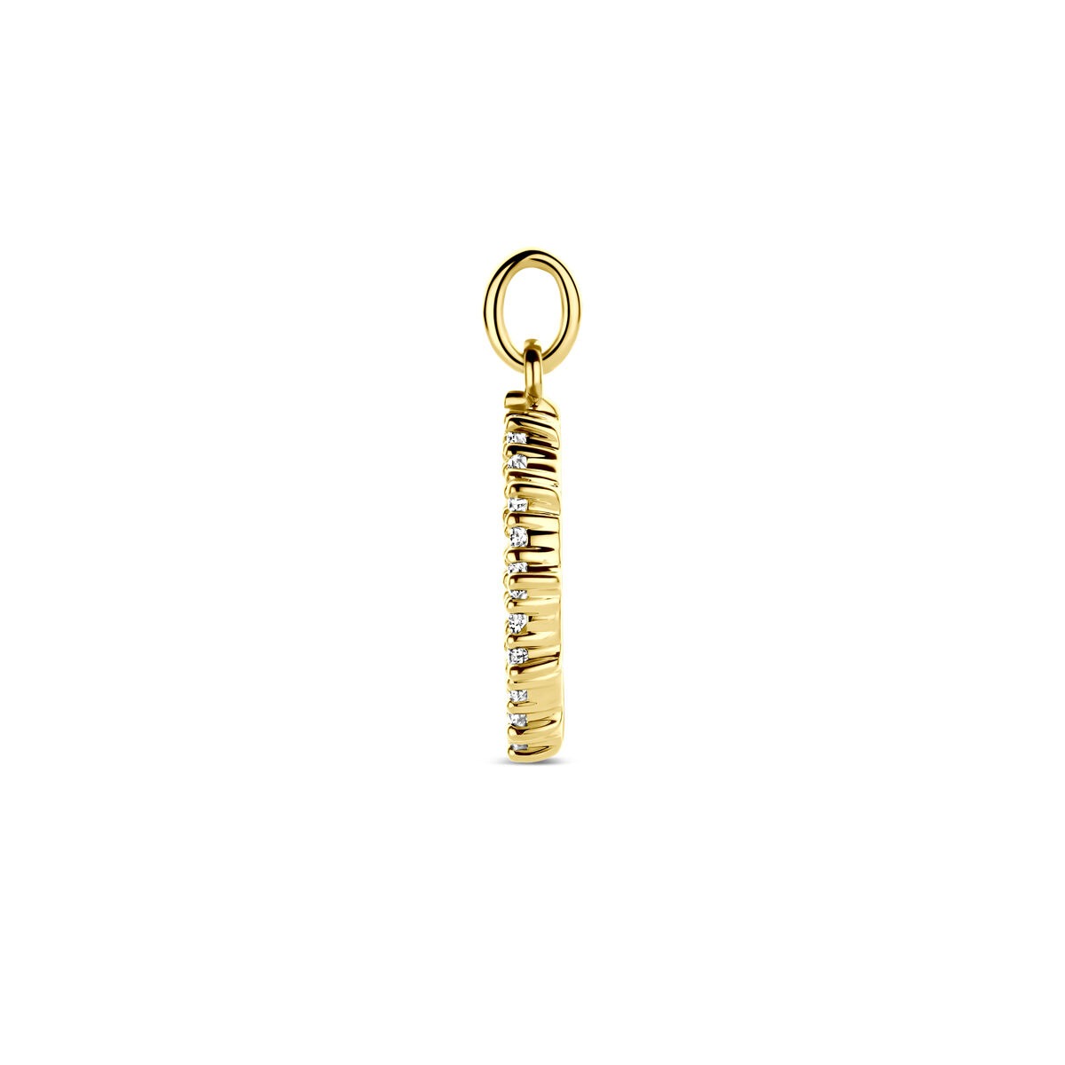 colgante de oro amarillo con diamante – 0.25 ct, 18 mm alto