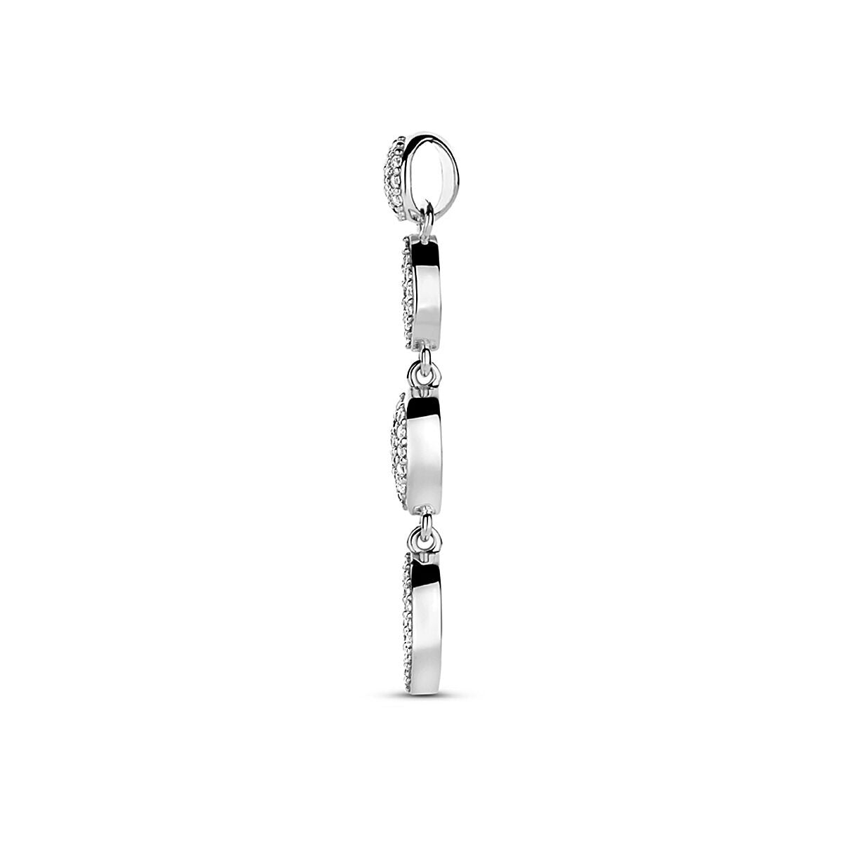 Colgante de plata con circonitas – plata 925 rodiada, 37 mm