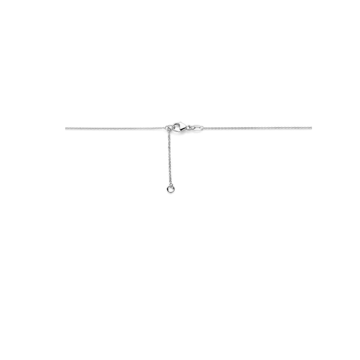 Collar de plata con circonitas – plata 925 rodiada, 42-45 cm