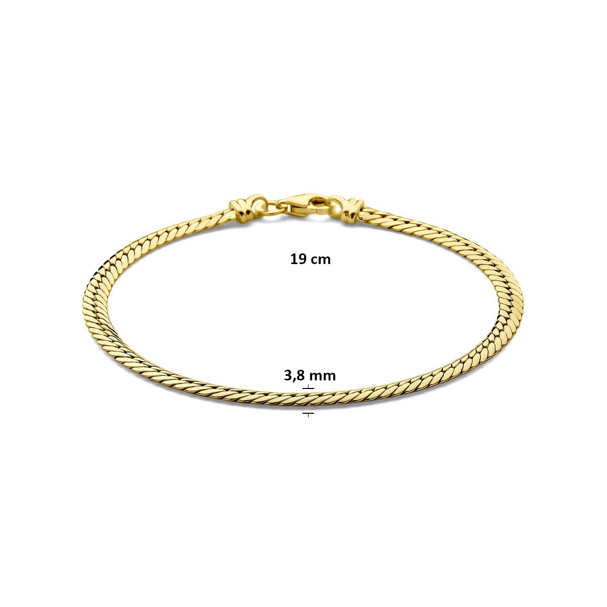 Pulsera gourmette de oro amarillo de mujer 14k
