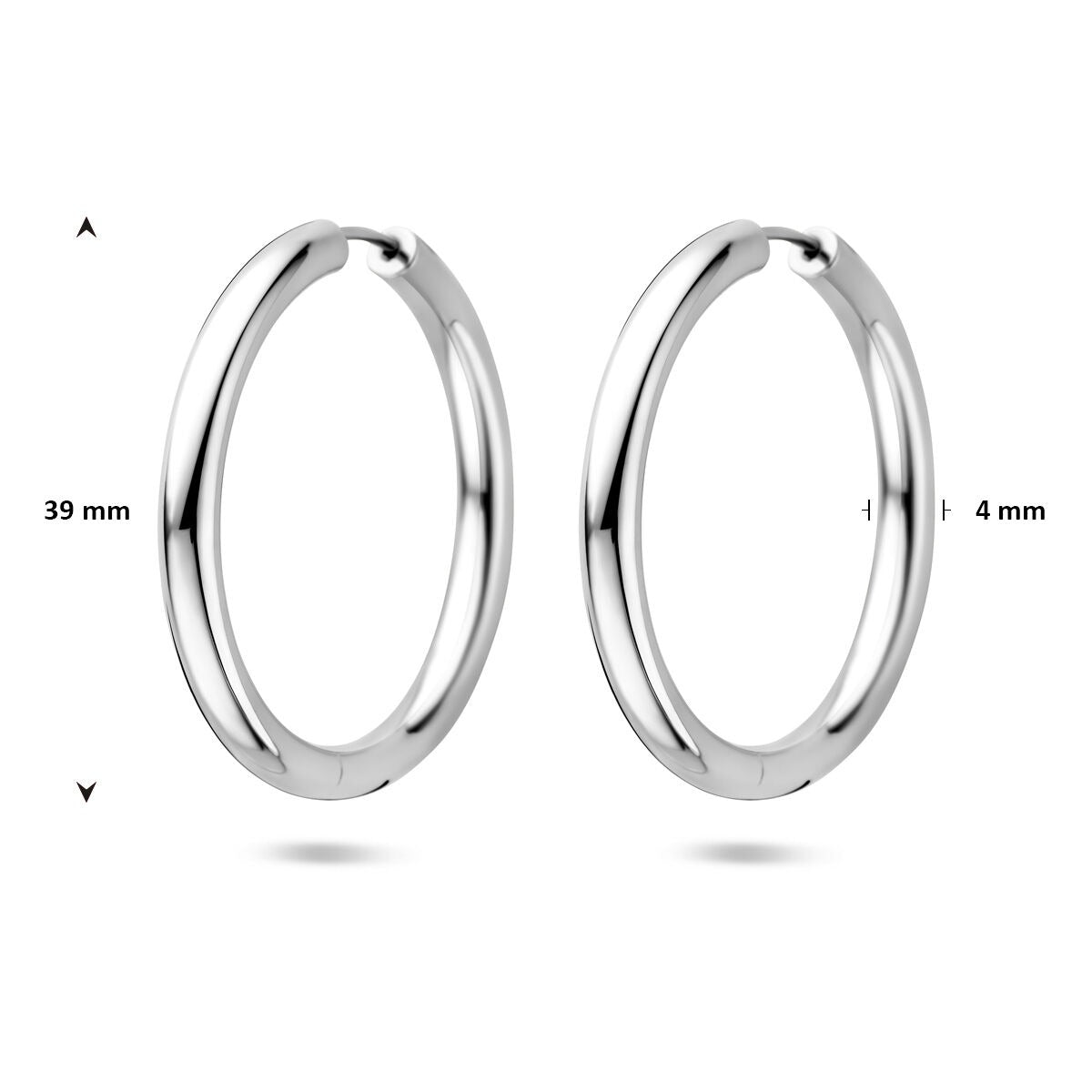 Aros de plata - rodiado 925 plata 39 mm
