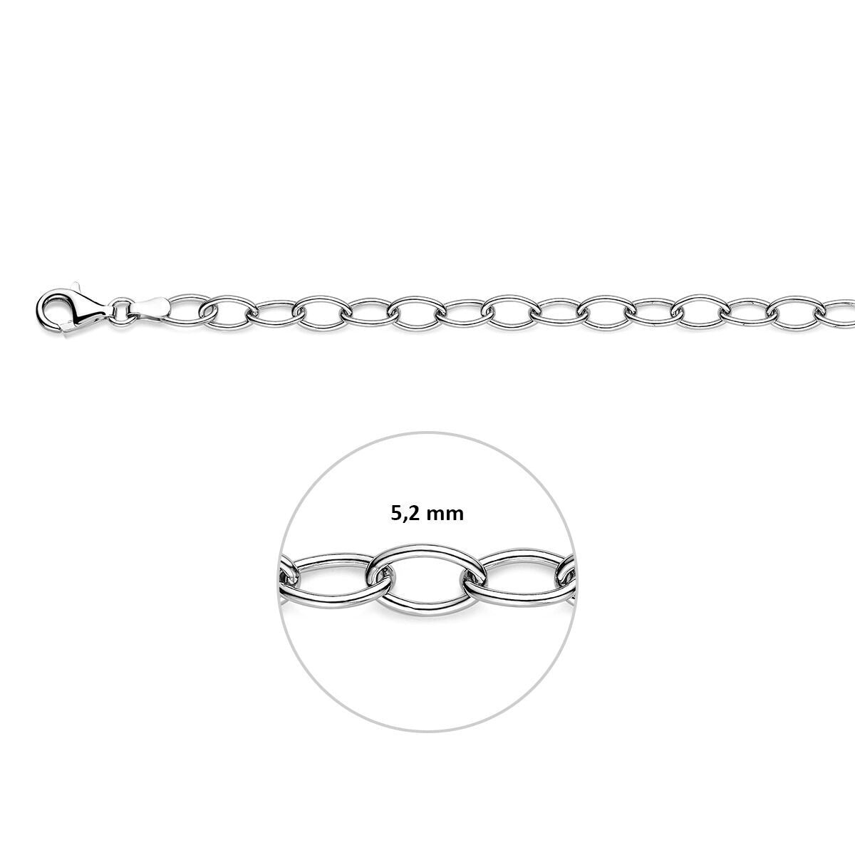 Pulsera de ancla de plata 925 rodiada