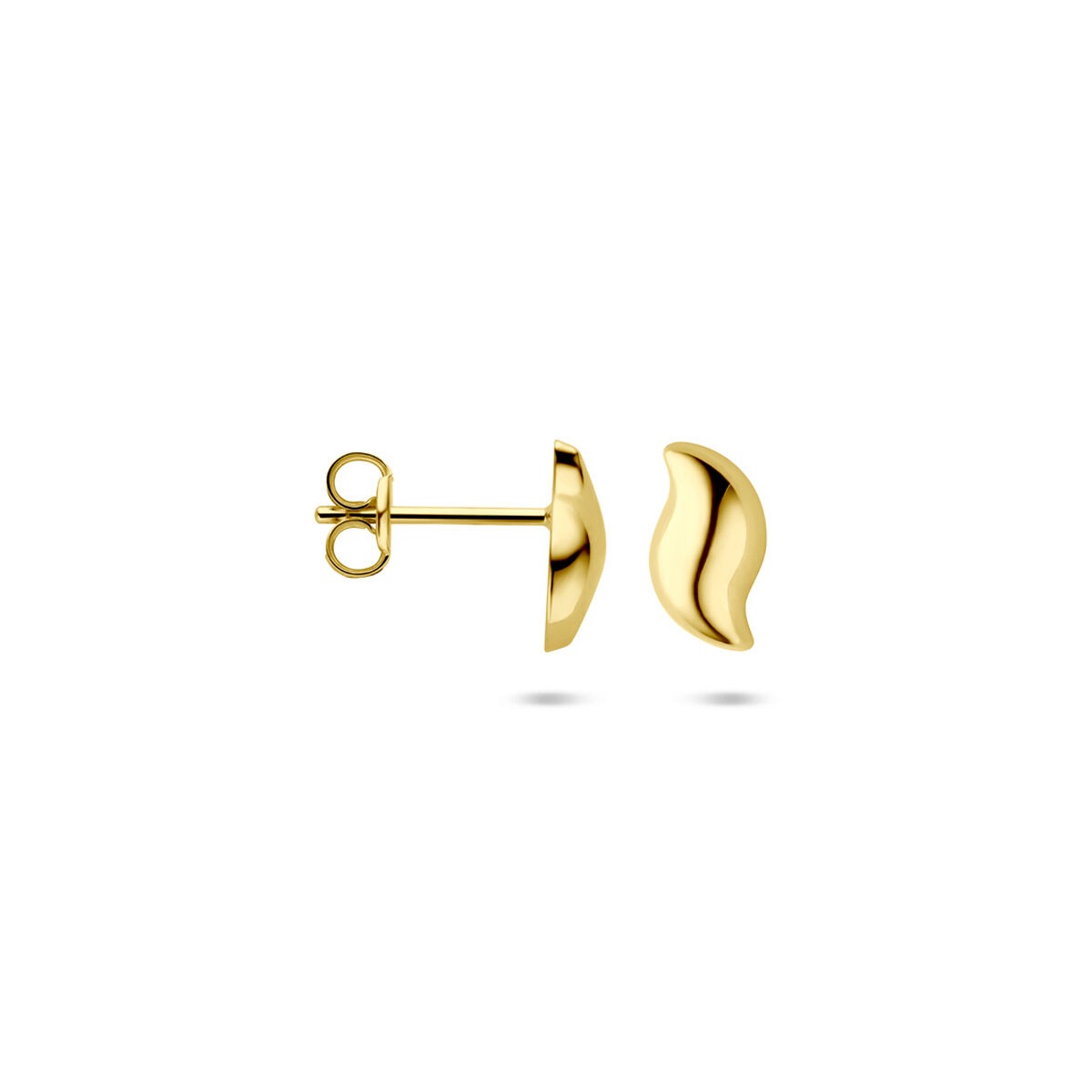 pendientes de botón de oro amarillo de 14k