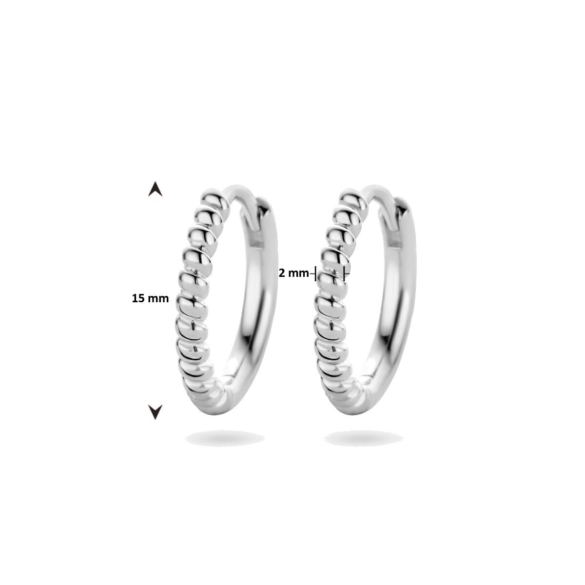 aros de plata rodiado