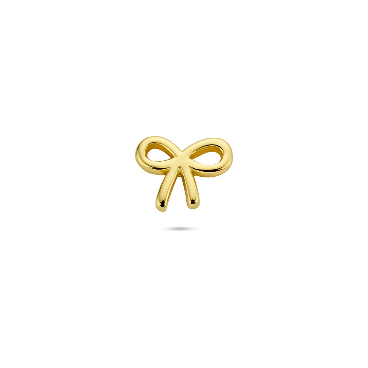 Piercing en forma de lazo en plata de ley 925 con acabado dorado.