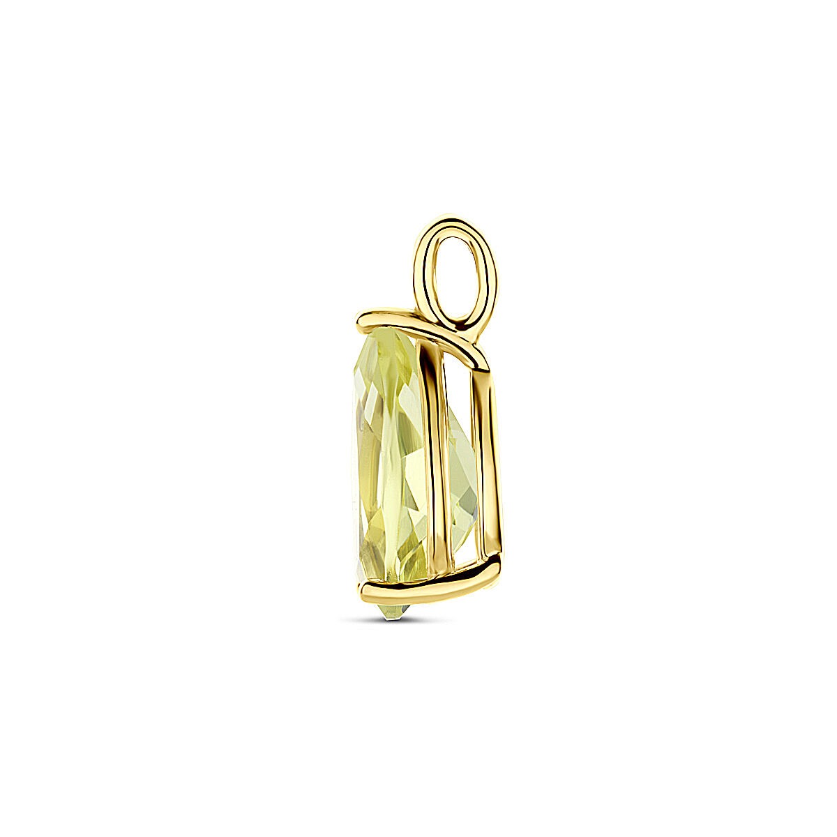 colgante chapado en oro de plata con citrino – 16,5 x 8 mm