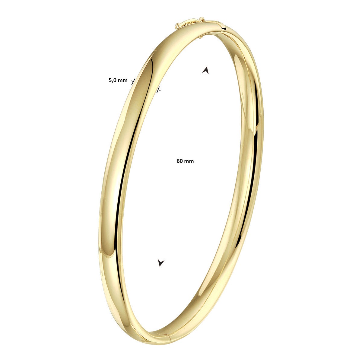 Pulsera de oro amarillo 9k con cierre de bisagra