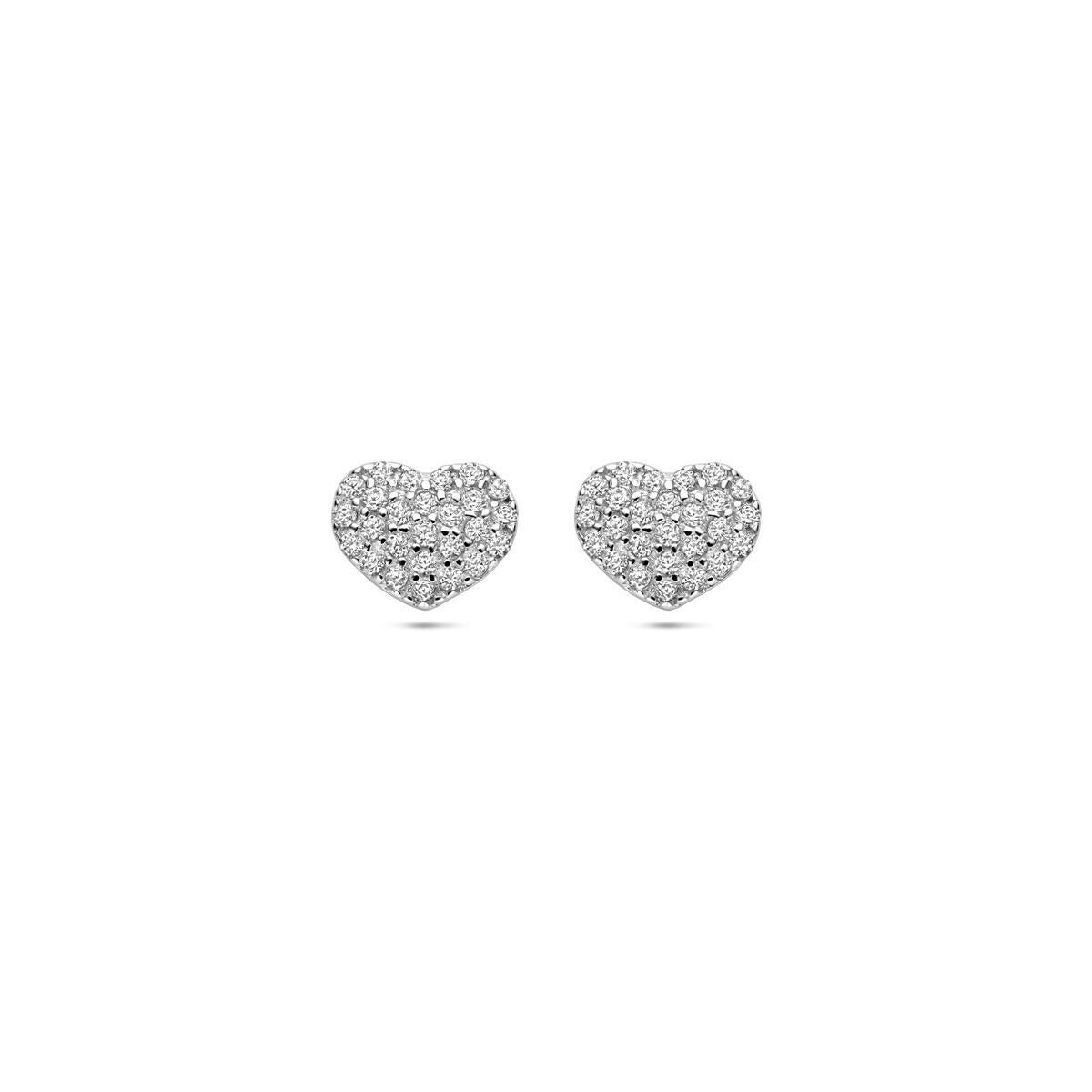 Pendientes de botón de plata con circonitas – plata 925 rodiada