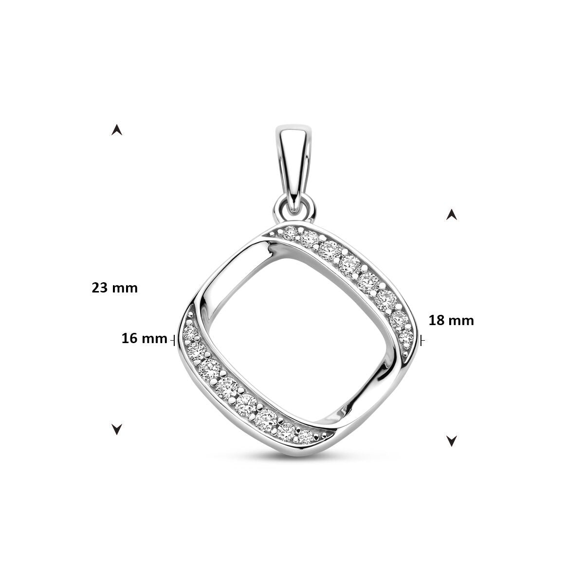 Colgante de plata con circonita 925 rodiado – 23 mm
