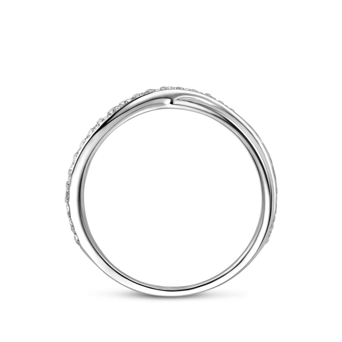 anillo de zirconia plata rodiada