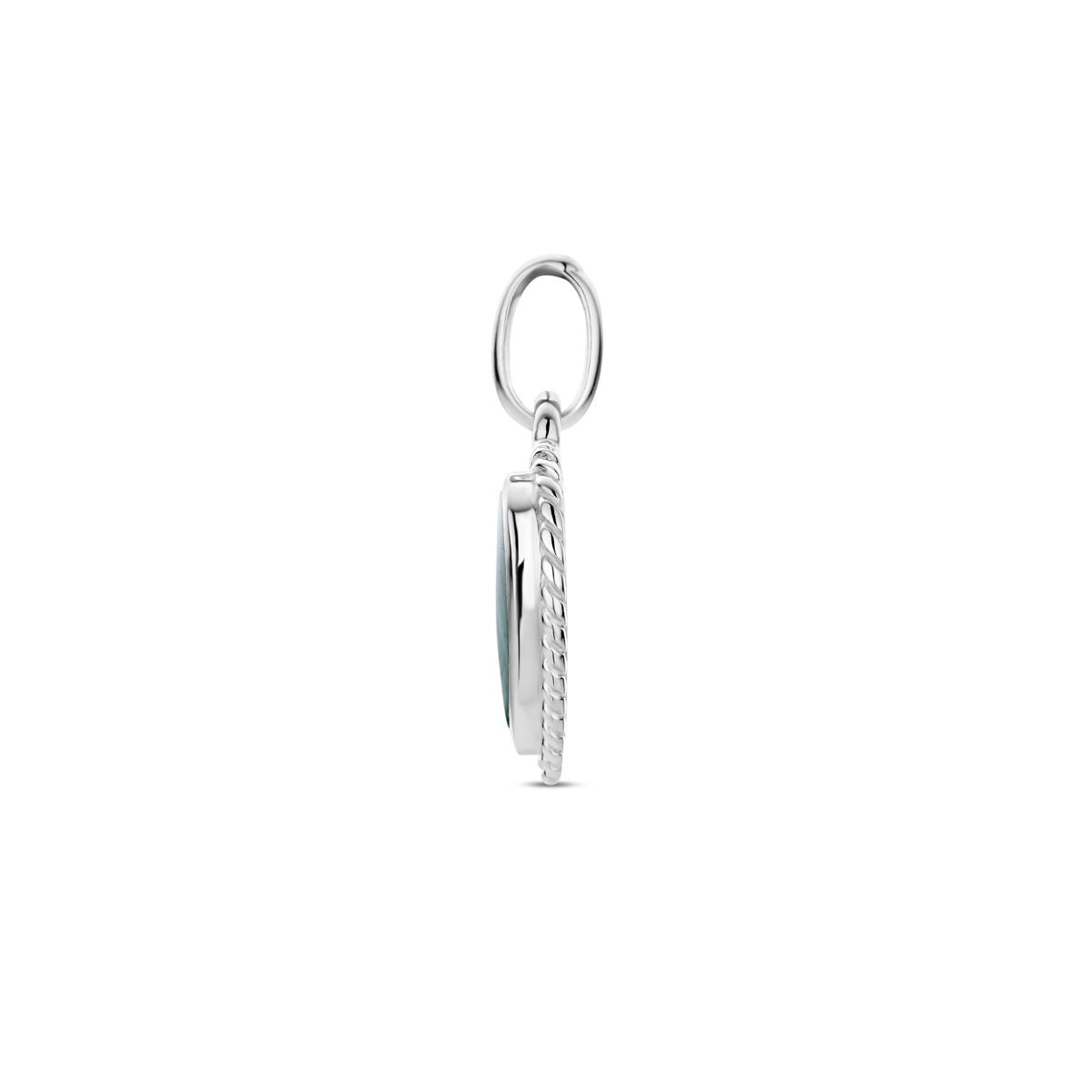 Colgante de plata rodiada con malaquita - Forma de corazón 20.5mm