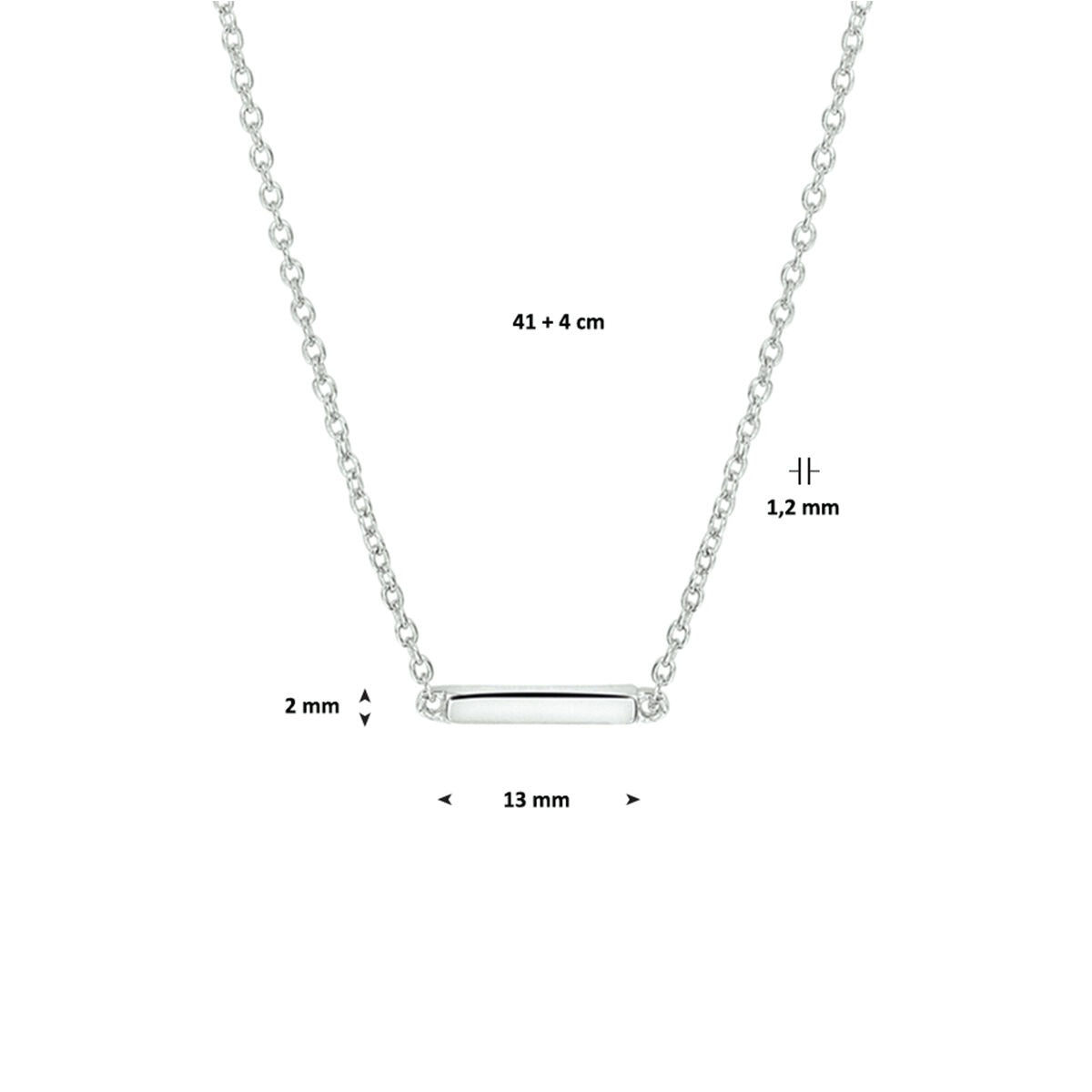 Collar de plata con barra – plata 925 rodiada