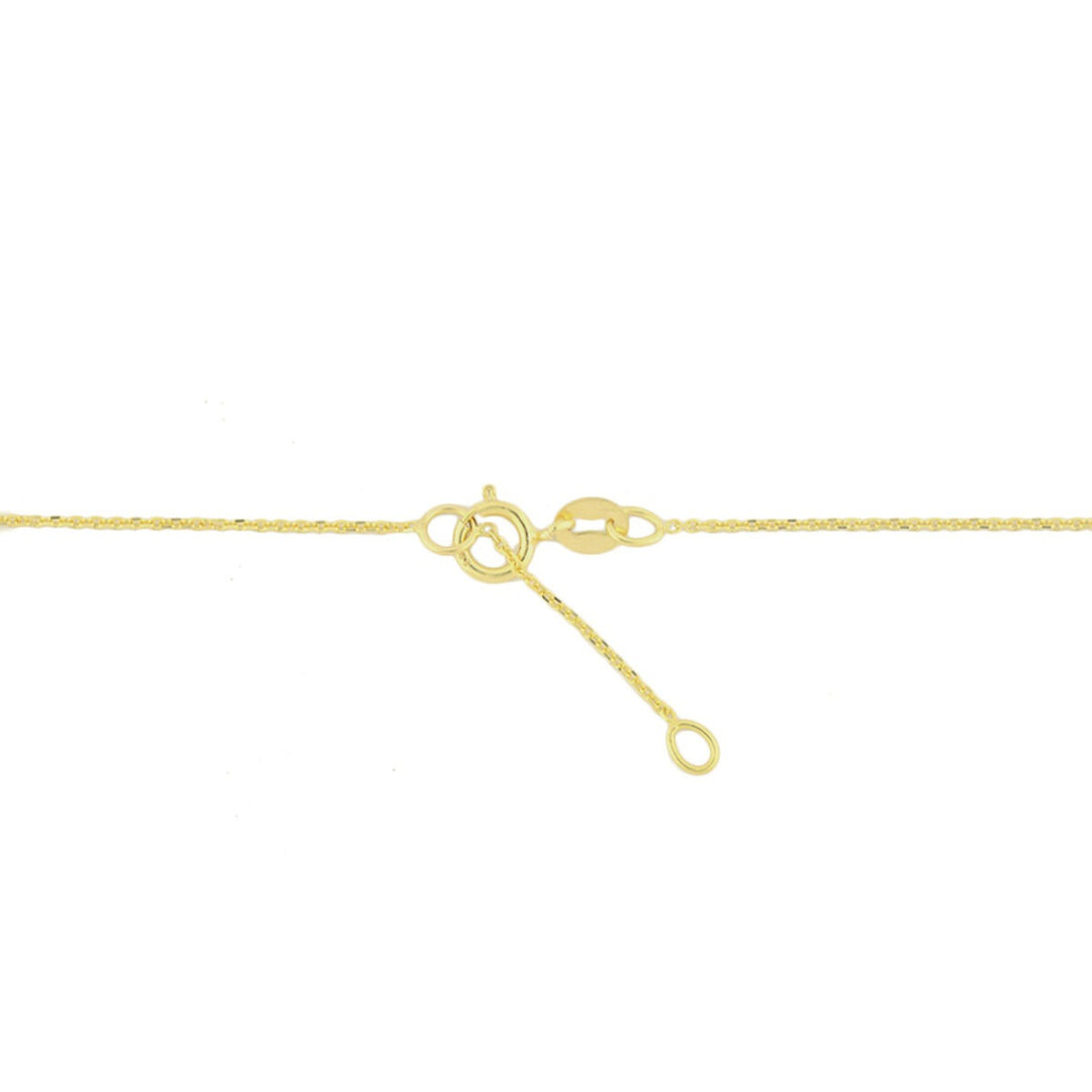 Geelgouden ketting met hartje in anker schakel – 14k