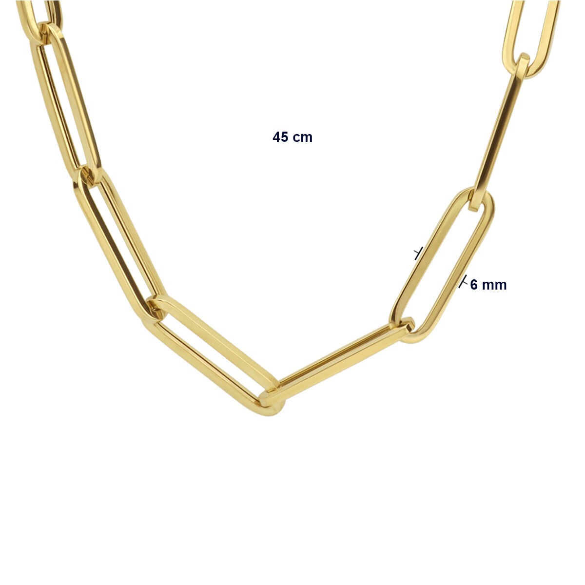 collar de oro amarillo paperclip – 45 cm