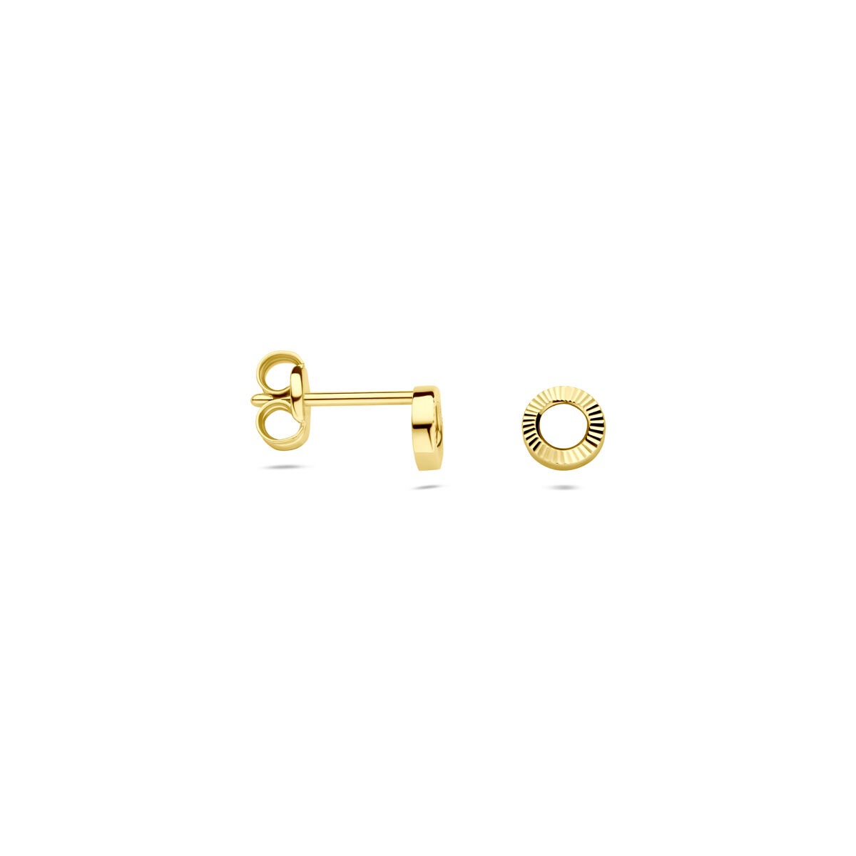 Pendientes de botón de oro amarillo 4.5mm
