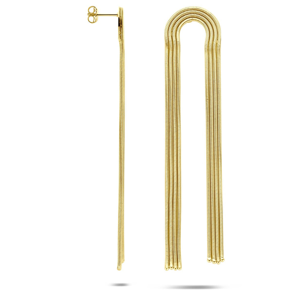 Pendientes de mujer chapados en oro – motivo de eslabones 91 mm 1 micron