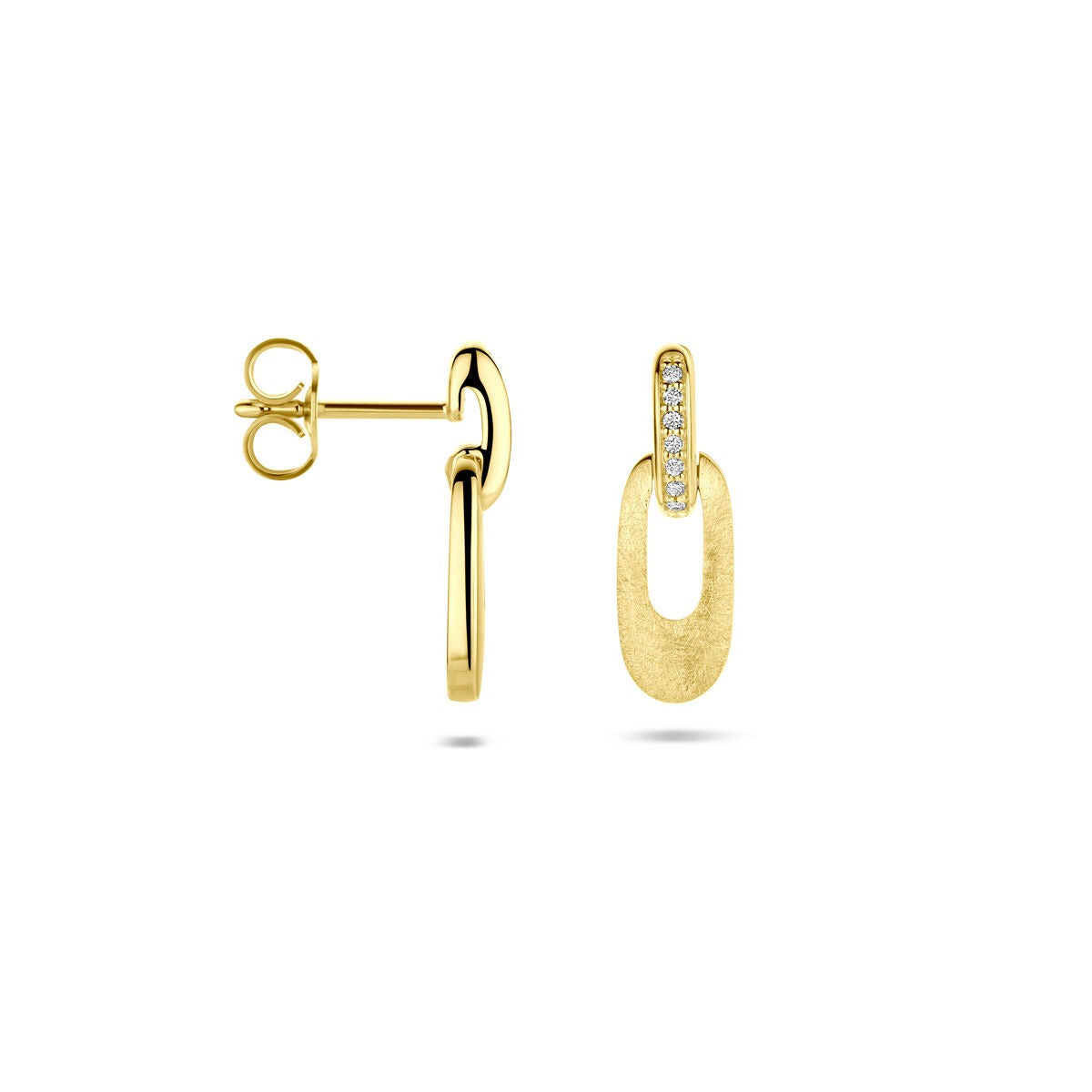 Aros de oro amarillo con diamante talla brillante 0.04ct