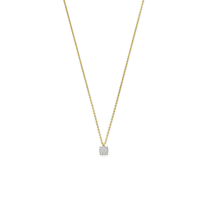 14k Bicolor collier met diamant