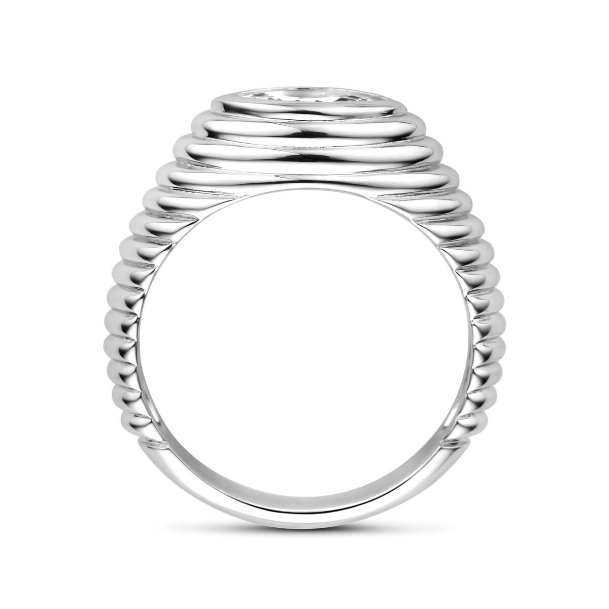 Anillo de plata con zirconia marquesa – plata rodiada 925, 7 mm de ancho