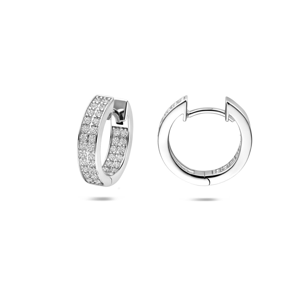 Aros de plata con zirconia rodiados 15x3.5mm