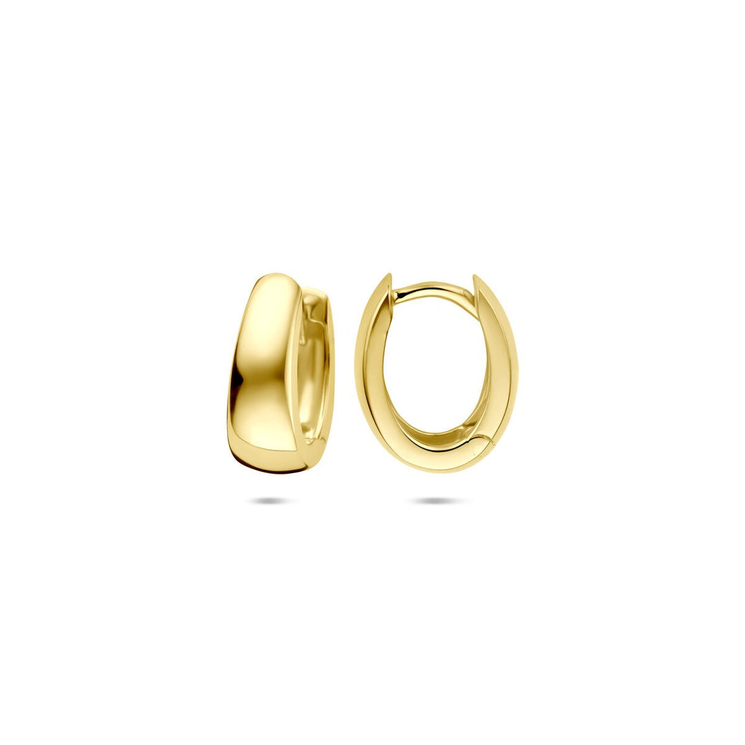 9k Geelgoudkleurige klapoorringen – compact en klassiek