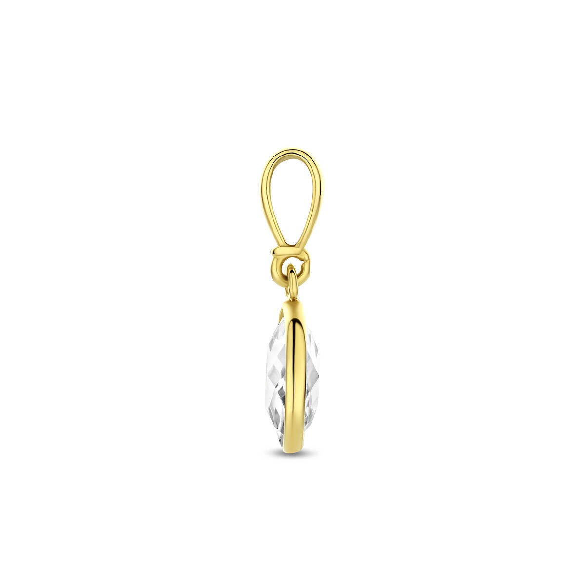 colgante de oro amarillo con zirconia ovalada