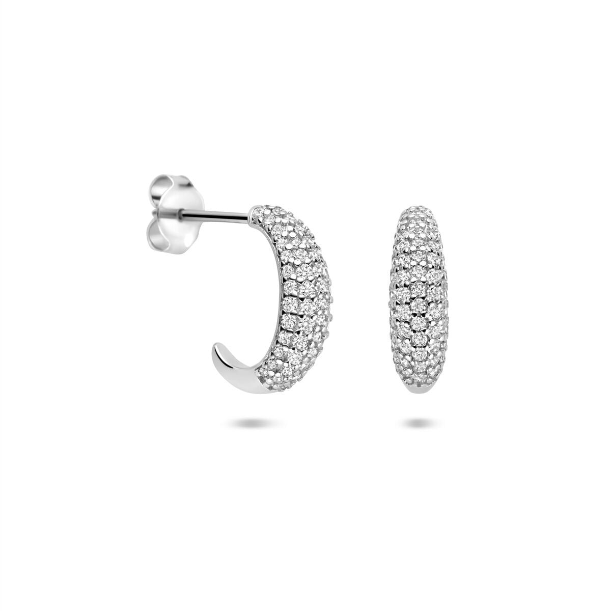 Aros de plata con circonitas 14 mm