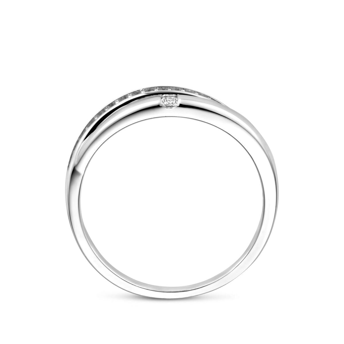Anillo de mujer de plata con circonitas – Diseño de entorno rodiado