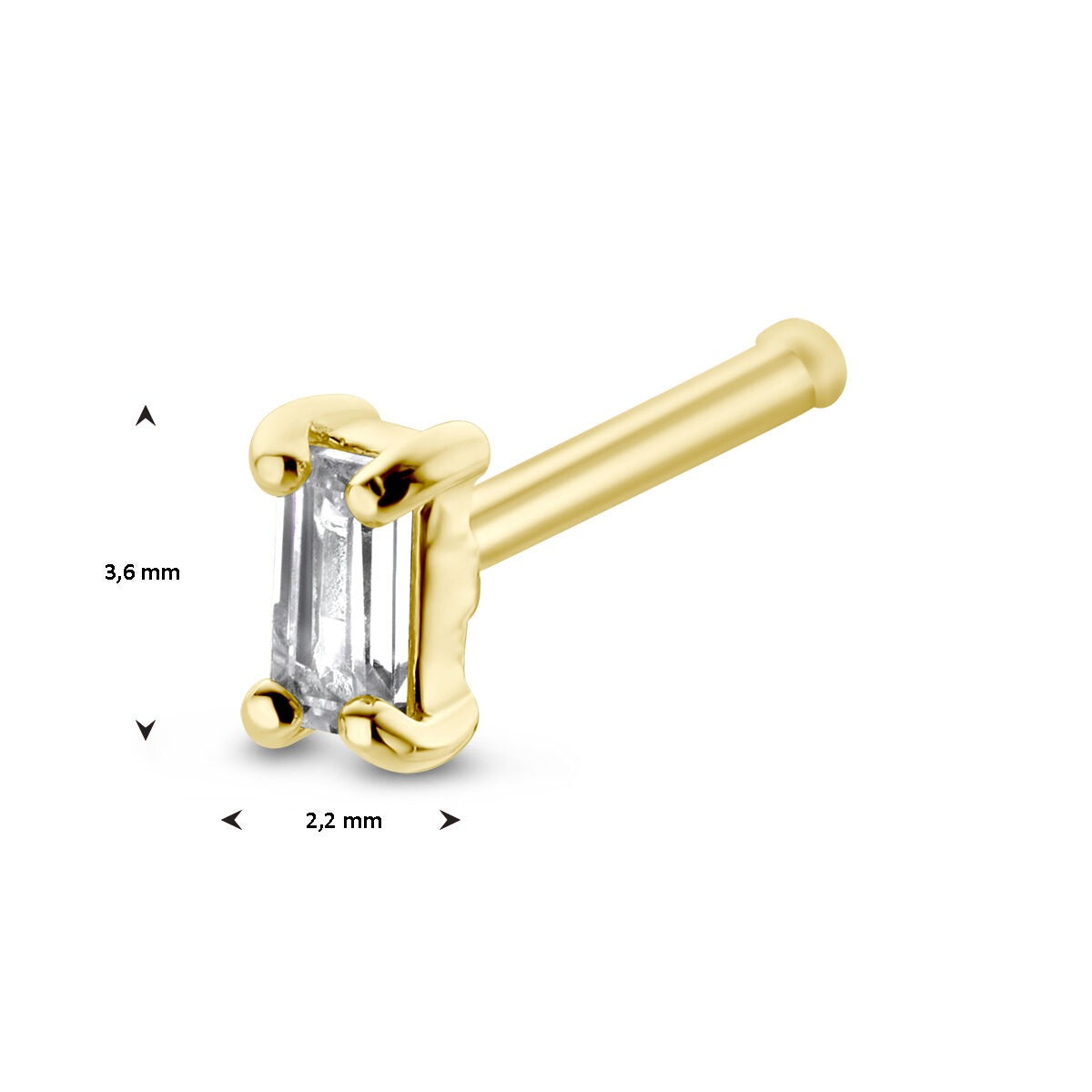 Tobillo de oro amarillo de 14k con zircón baguette