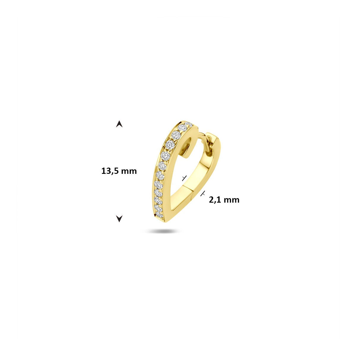 Aro de oro amarillo con corazón y diamante