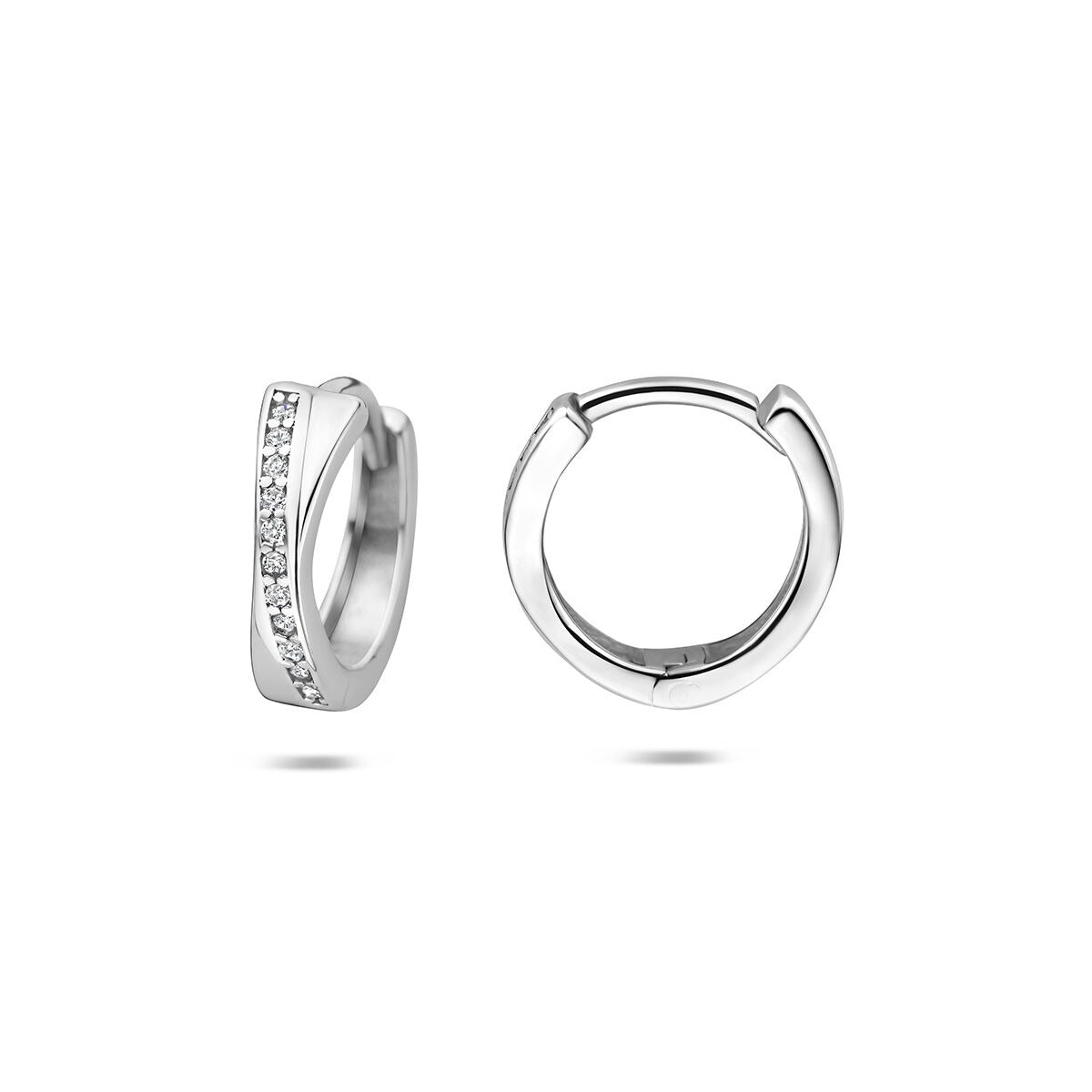 Aros de plata 925 rodiados con circonitas