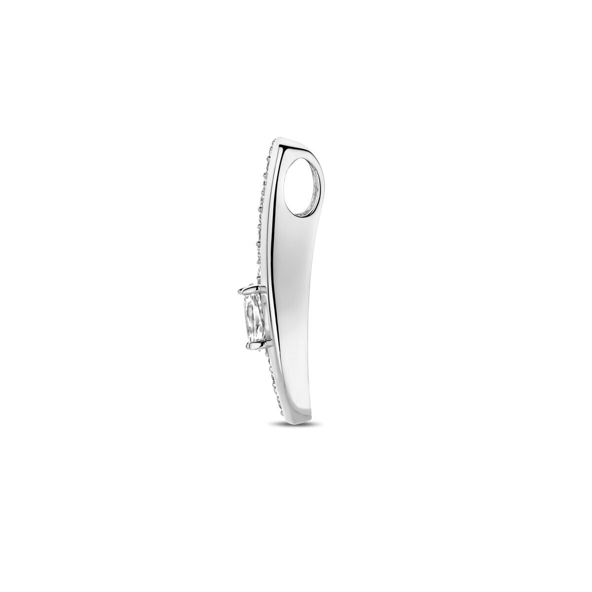 Colgante de plata con circonita en forma de barra – plata 925 rodiada, 21 mm de alto