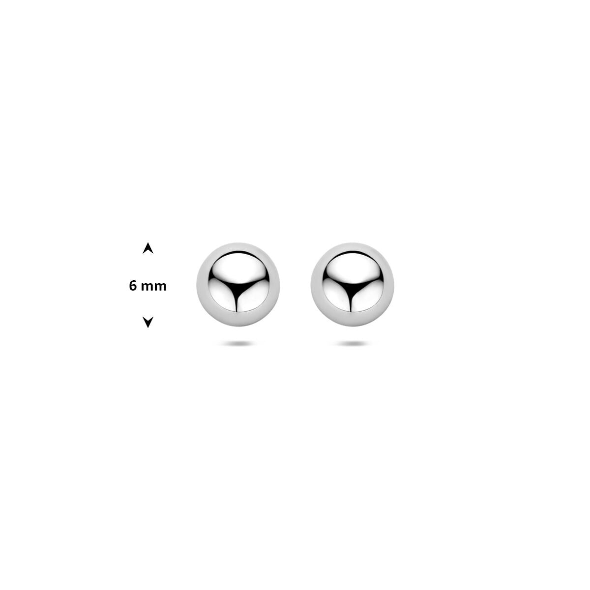 pendientes de botón media esfera plata rodiada