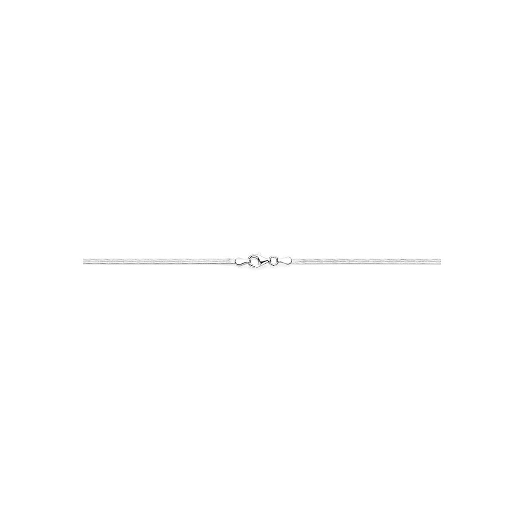 Gerhodineerd 925 zilveren slangcollier 2 mm