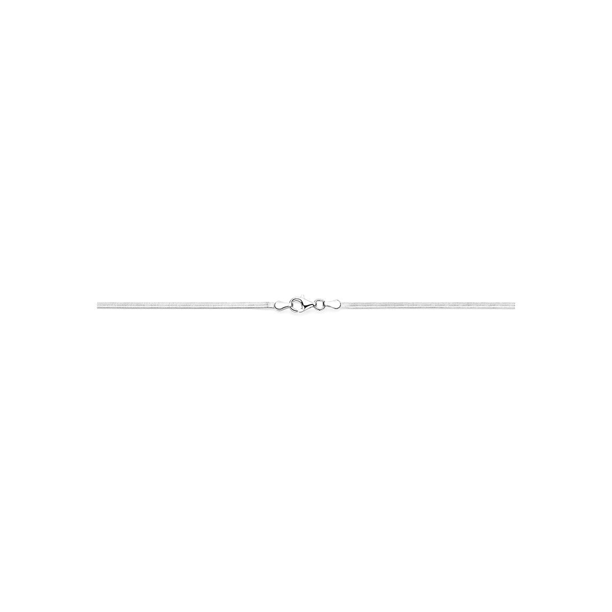 collar serpiente plano 2 mm 43 cm plata rodiado