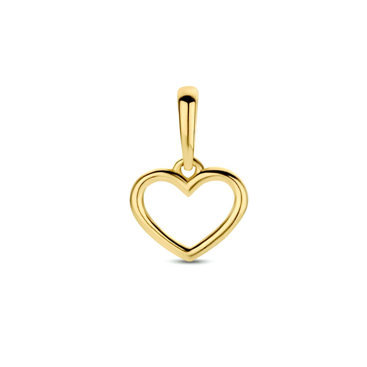 Gouden hartje hanger – 9k geelgoudkleurig