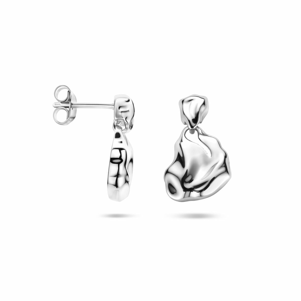 Pendientes de plata rodiada