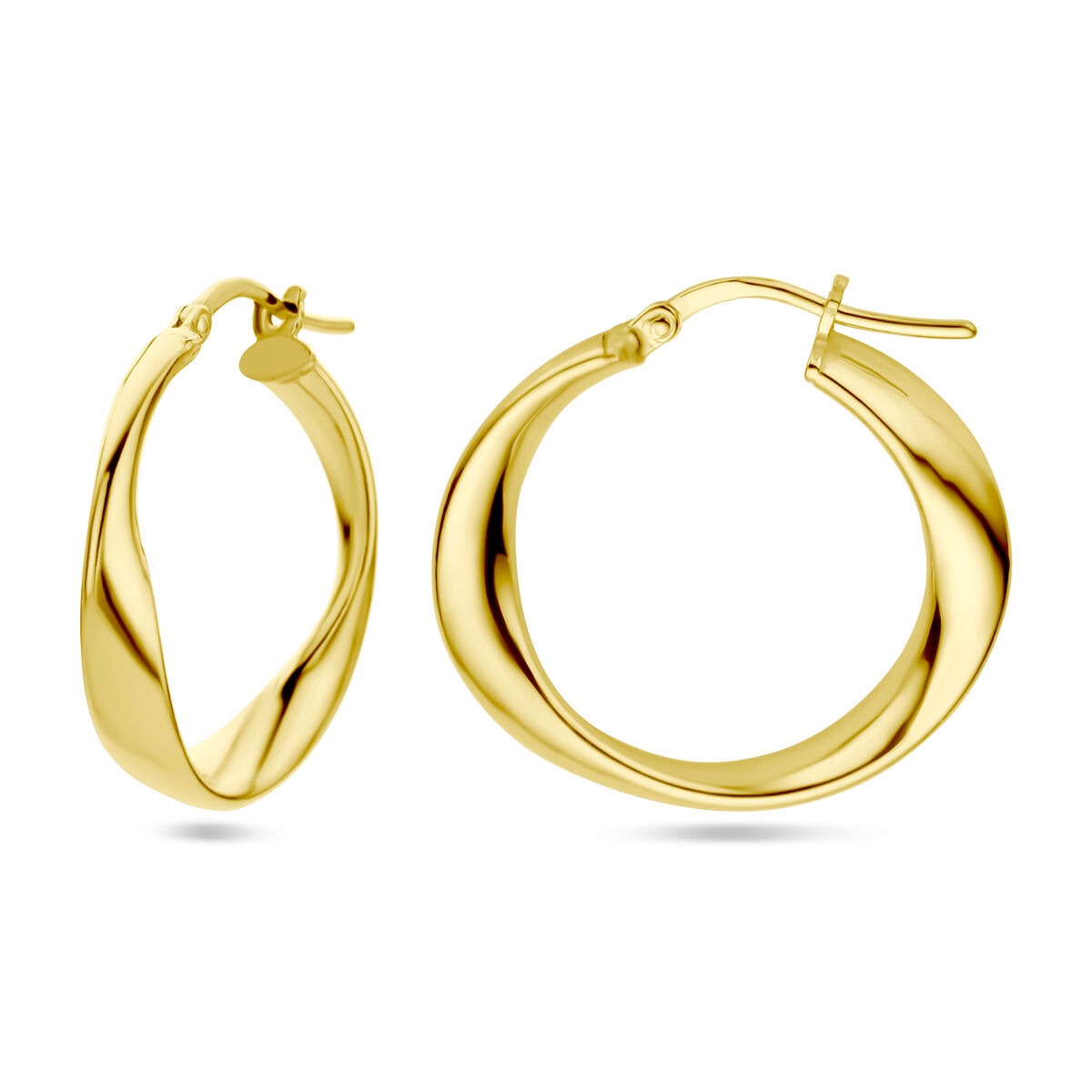 Aros de plata chapado en oro amarillo 925