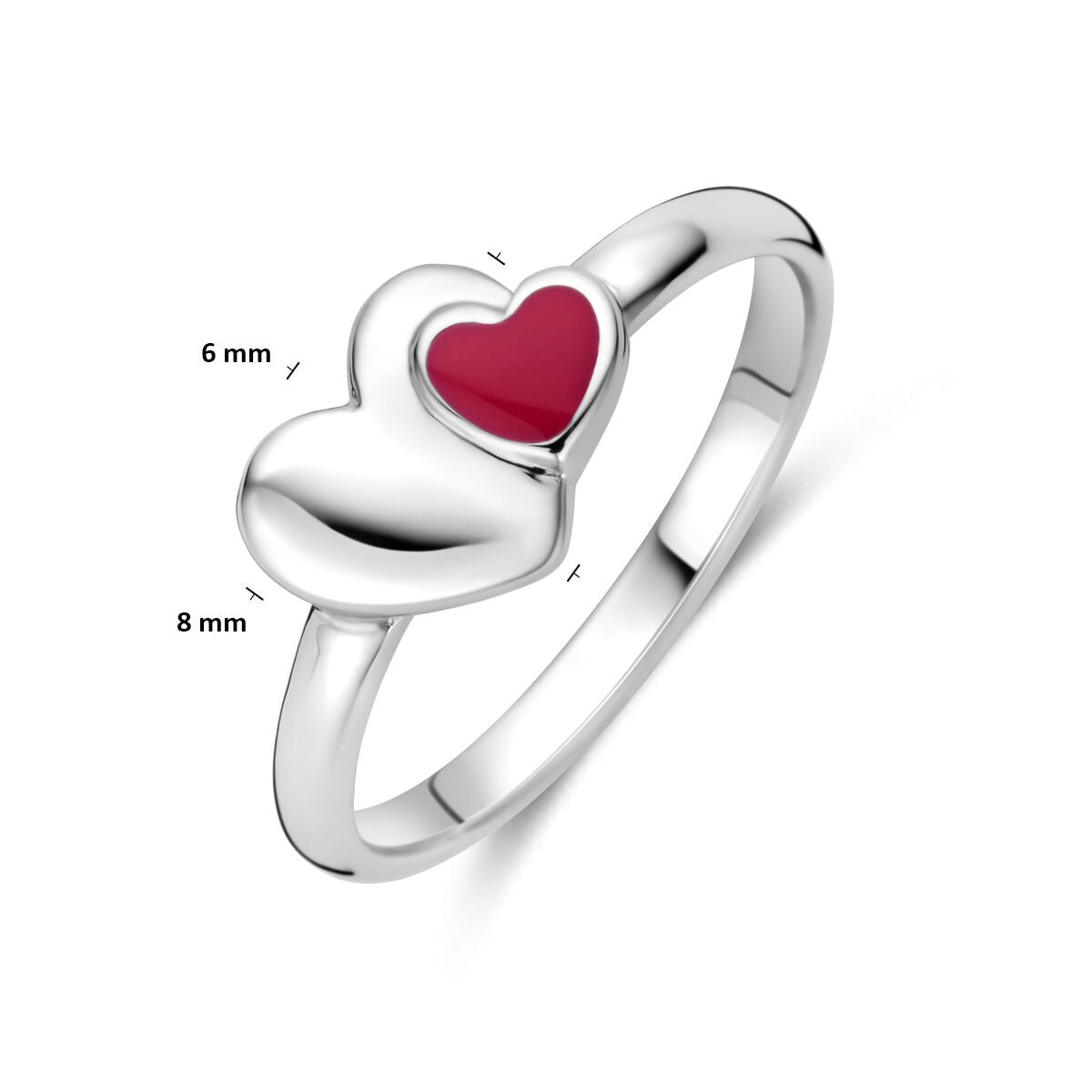 Anillo infantil de plata con corazón – plata 925 rodiada