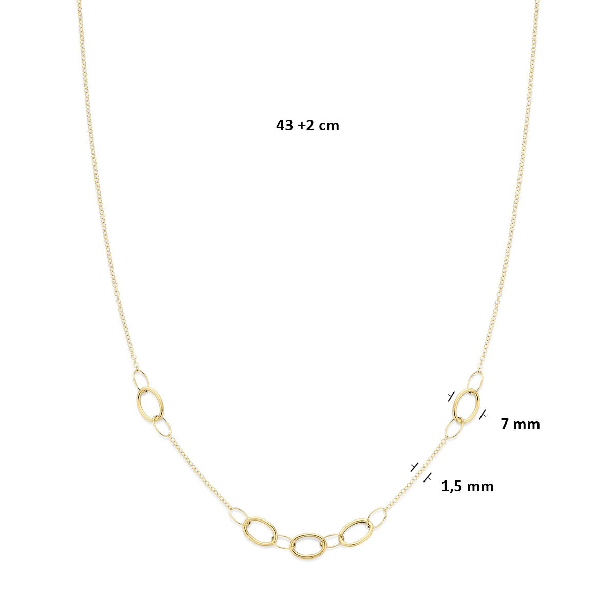 pulsera de oro amarillo de 14k con cierre de anillo de resorte