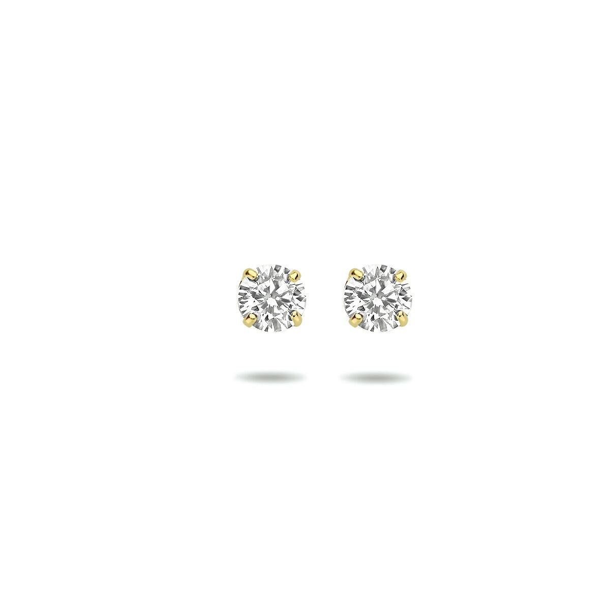 Pendientes de oro amarillo de 9 quilates con circonitas brillantes.