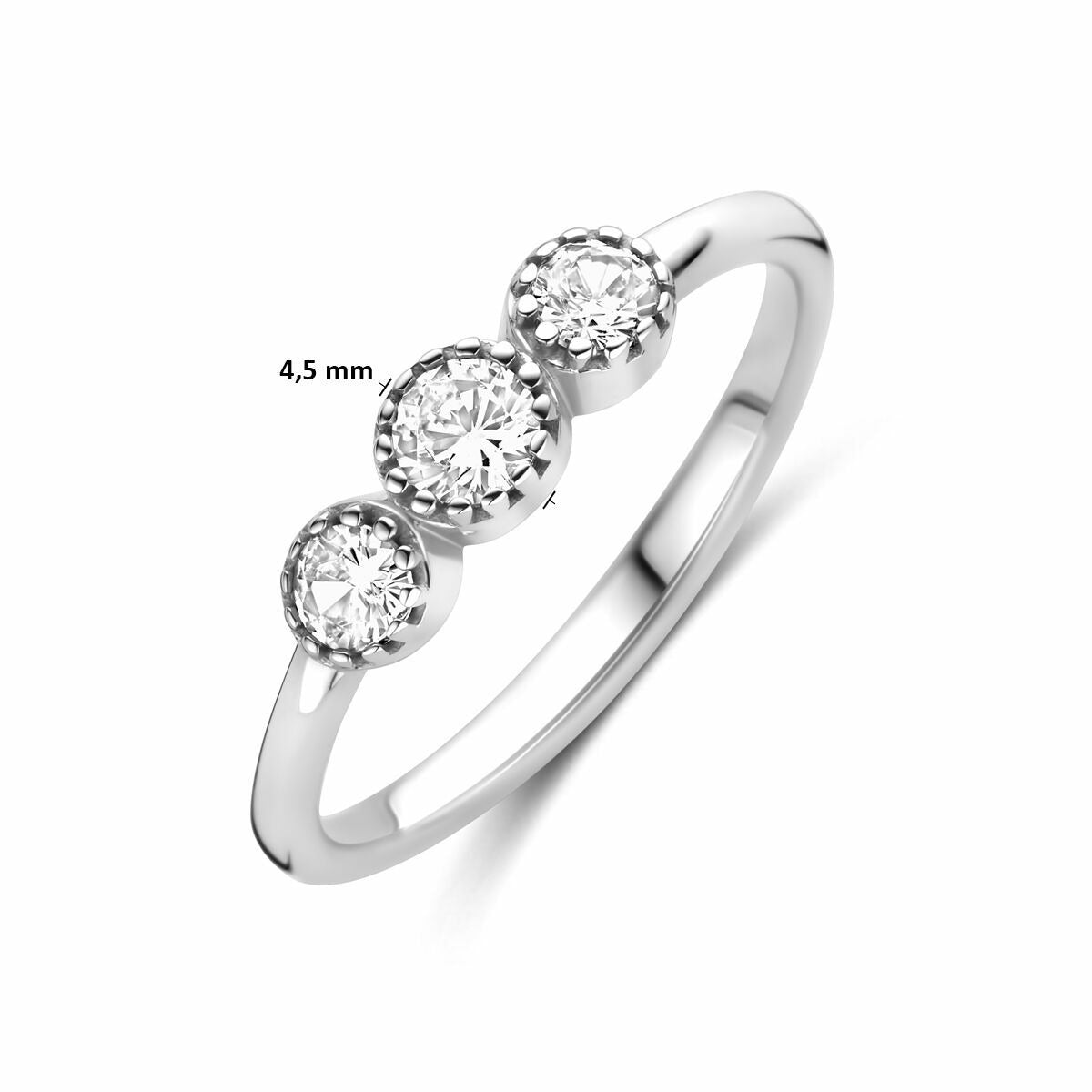 Anillo de mujer de plata con circonita – plata 925 rodiada
