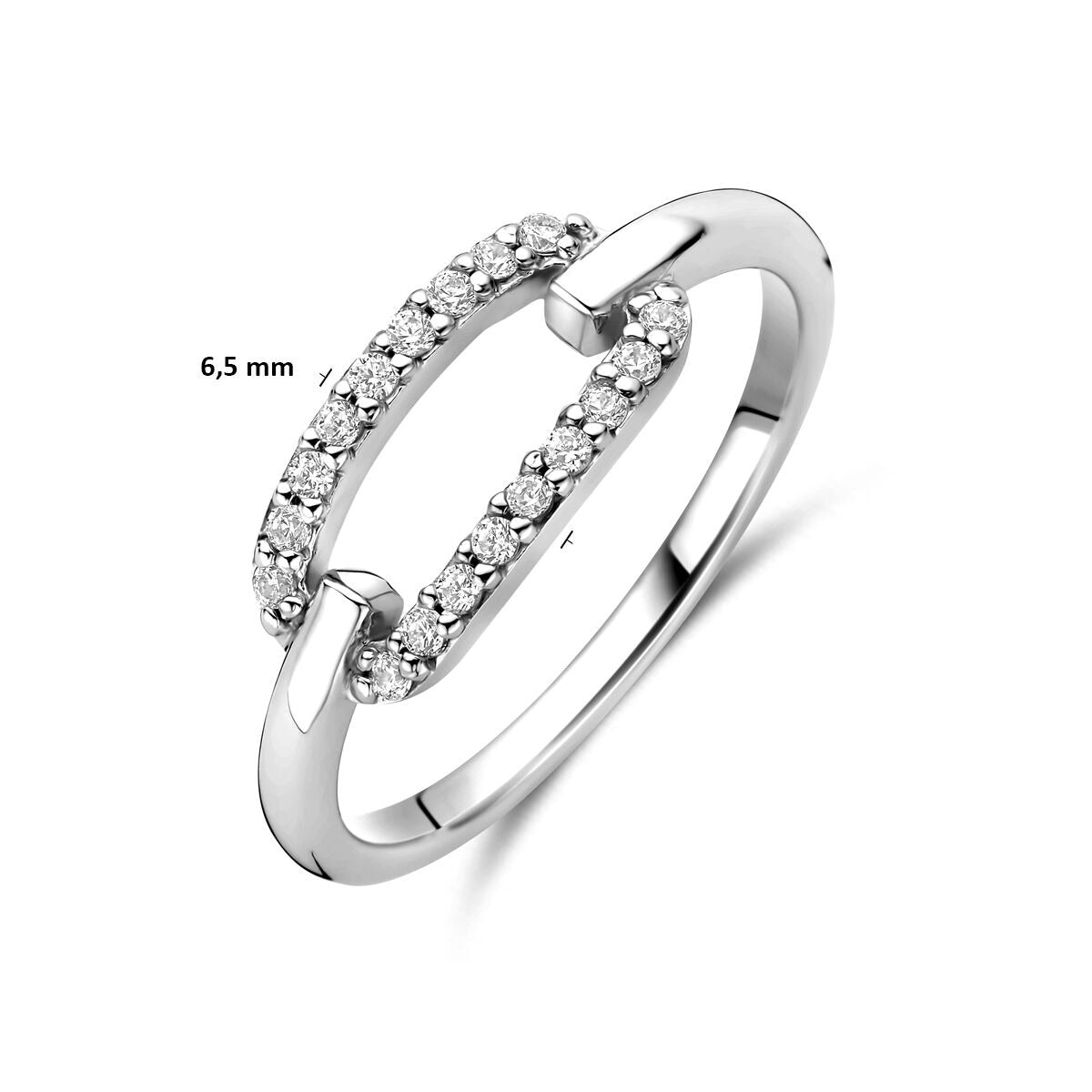 Anillo de mujer de plata con circonitas – rodiado