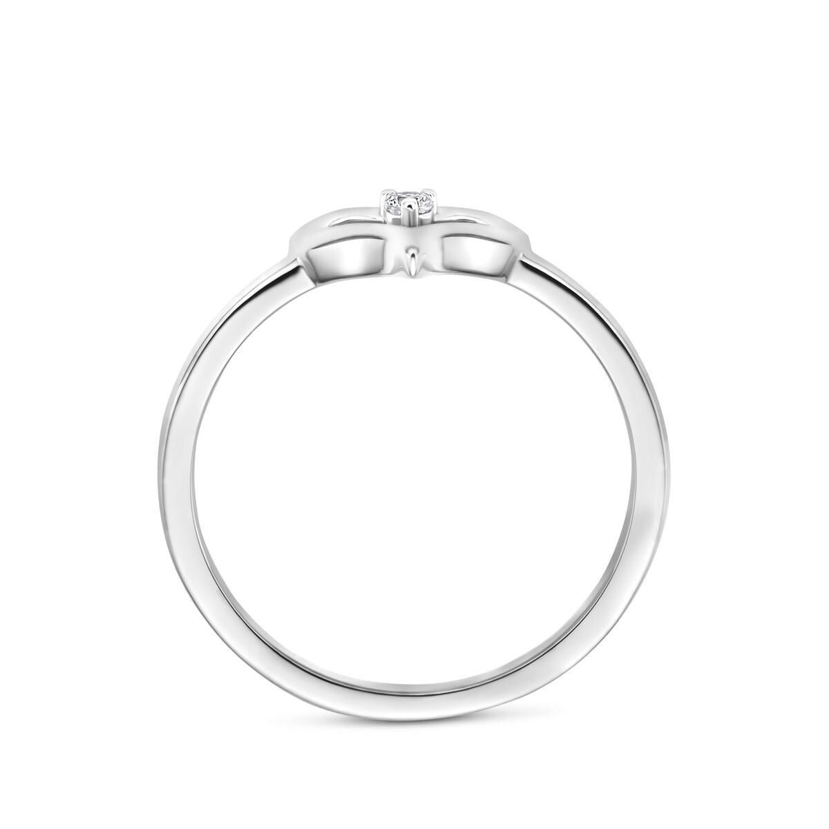 Anillo de plata 925 rodiado con corazón y circonitas