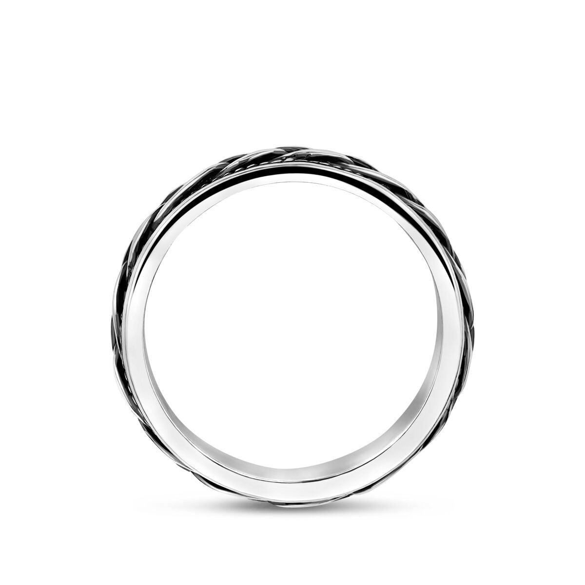 Anillo de hombre de plata oxidada - anillo sutil de plata 925 con apariencia robusta