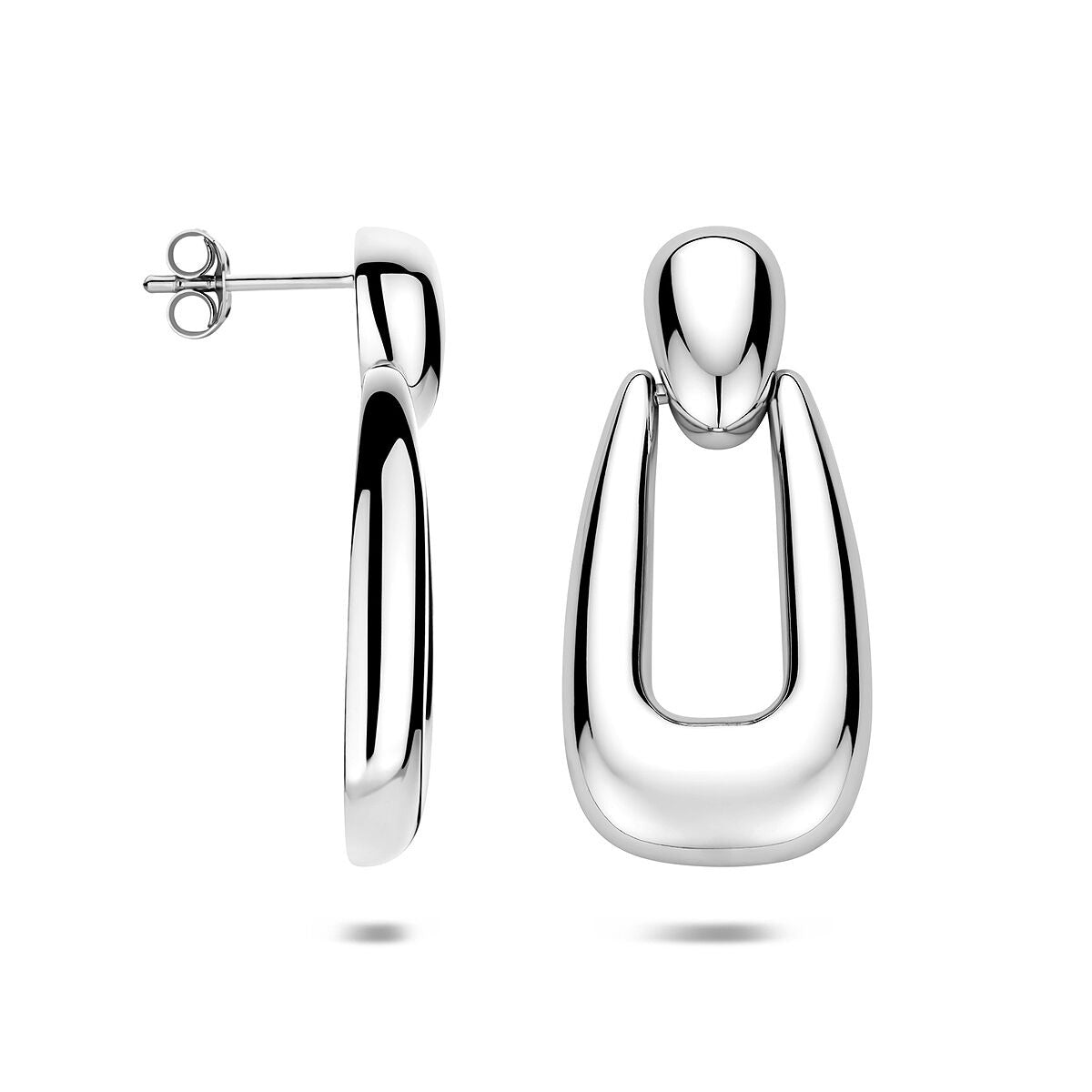 Pendientes de plata rodiados – elegantes pendientes de mujer con longitud refinada