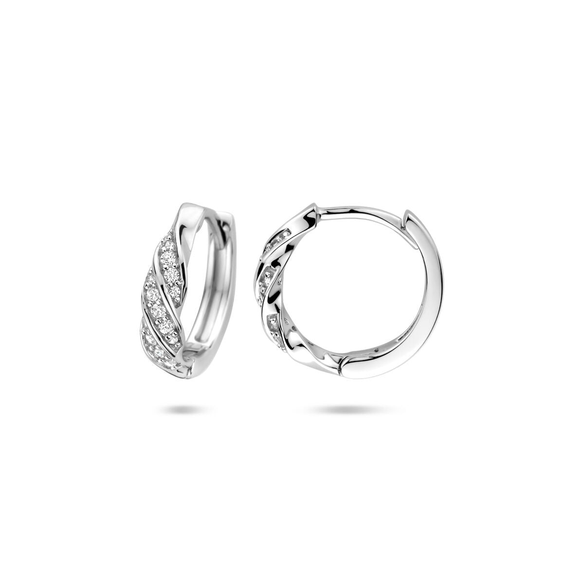 Aros de plata 925 rodiados con circonitas