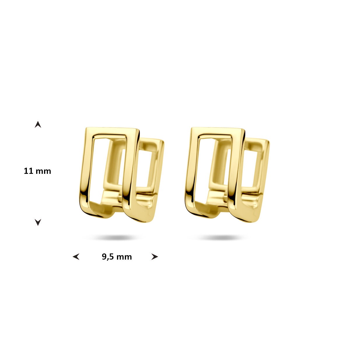 aros 11 mm 1 micrón plata chapado en oro amarillo